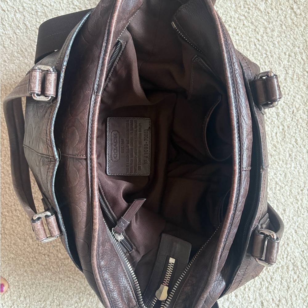 Coach Brown Leather Women’s Laptop Work Bag - Picture 4 of 7